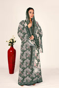 Botanical Chiffon Overlay Shrug Open Longline Women Modest Wear