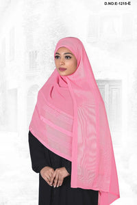 Onion Pink Plus Free Size Long Stone Hijab, khimar or prayer makhana
