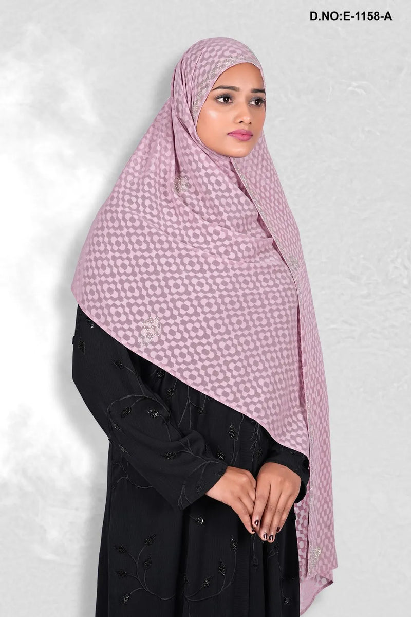 Opulent Pink Dupatta with Diamond Embellishments