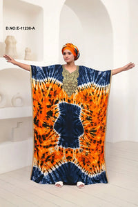 Orange Classic Embroidery Neck Works Farasa For Women