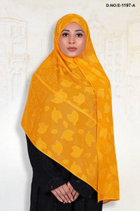Orange Radiant Leaf Design with Diamond Work Dupatta