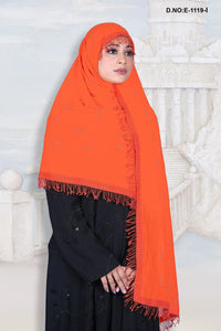 Orange Ready To Wear Diamond Work Dupatta With Lace