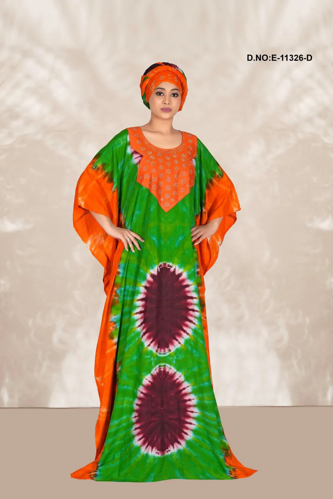Orange Traditional Stylish Kaftan Long Wear for Women