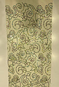 Ornate Scrolling Paisley Sequence Embroidered Net Fabric