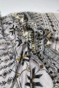 Ornate Tribal Embroidered Linen Luxury Hashimi Dress Fabric