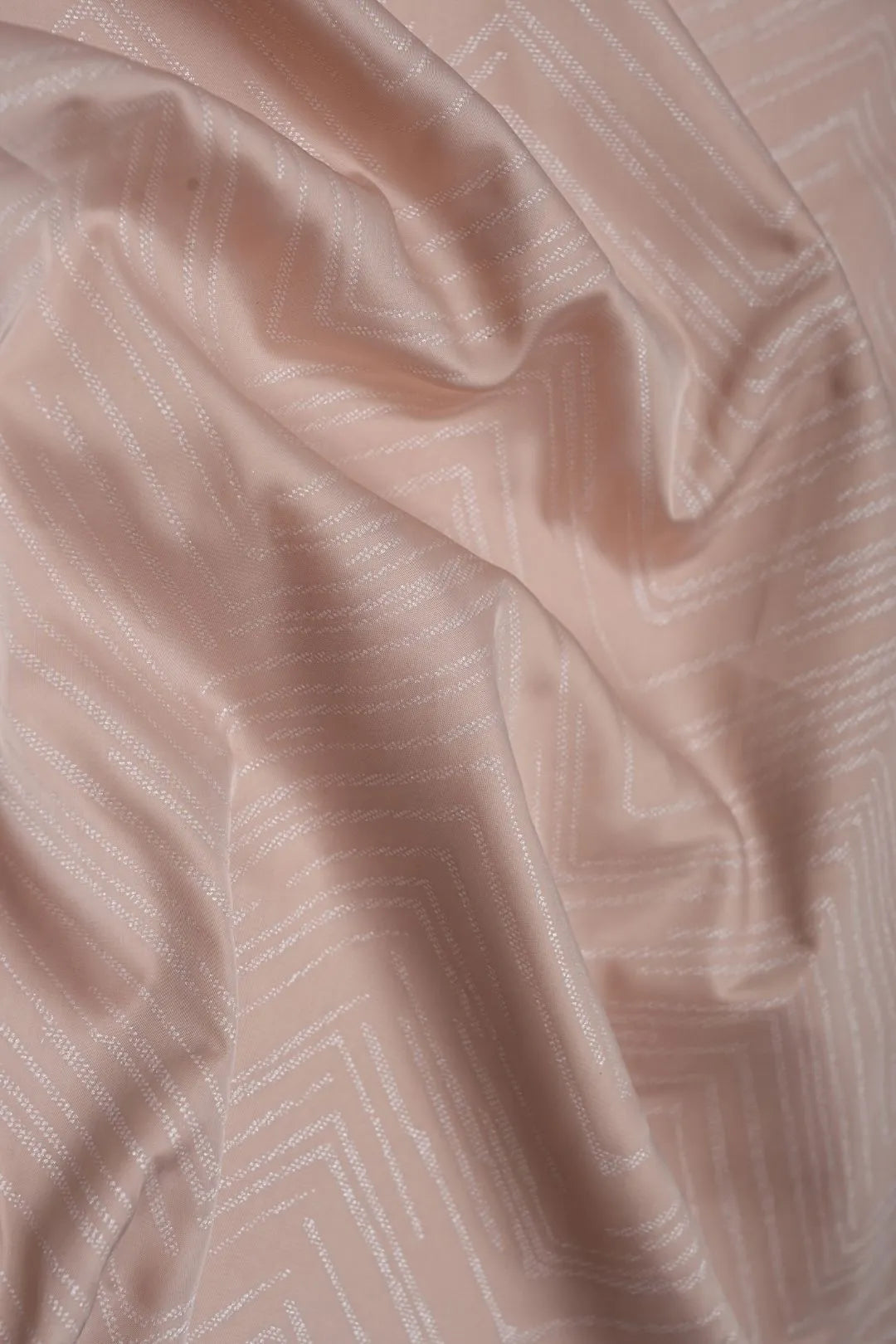 Peach Armani Satin With Foil-Work Fabrics