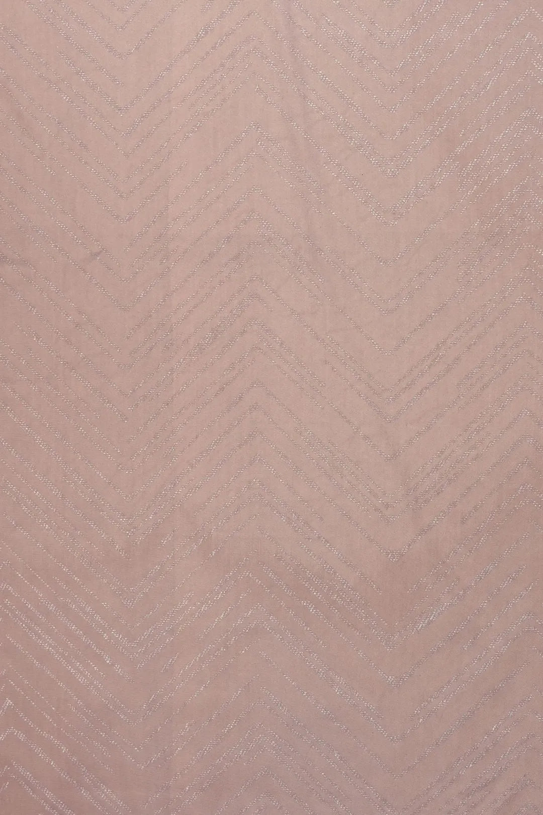 Peach Armani Satin With Foil Work Fabric