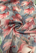 Pictorial Magnolia Patterned London Cotton Farasha Fabric