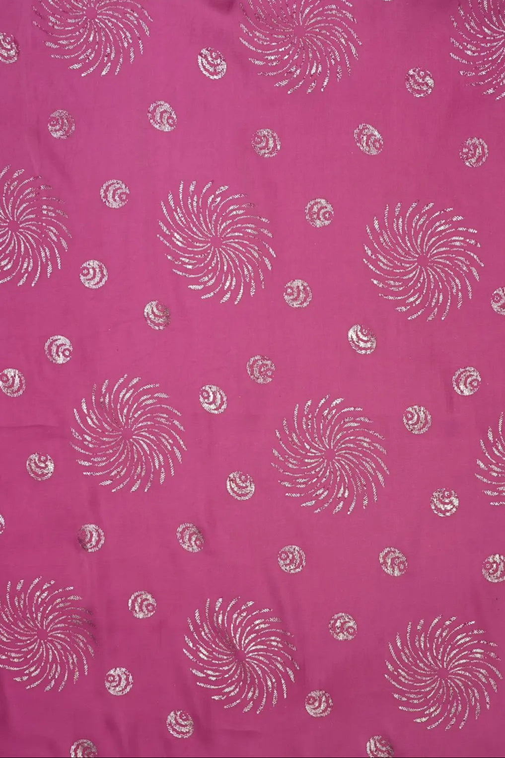 Pink Armani Satin With Foil Work Fabric