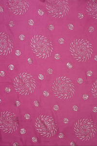 Pink Armani Satin With Foil Work Fabric