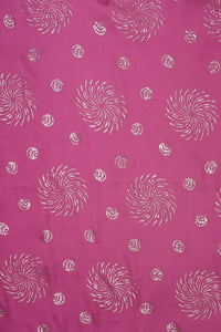 Pink Armani Satin With Foil Work Fabric