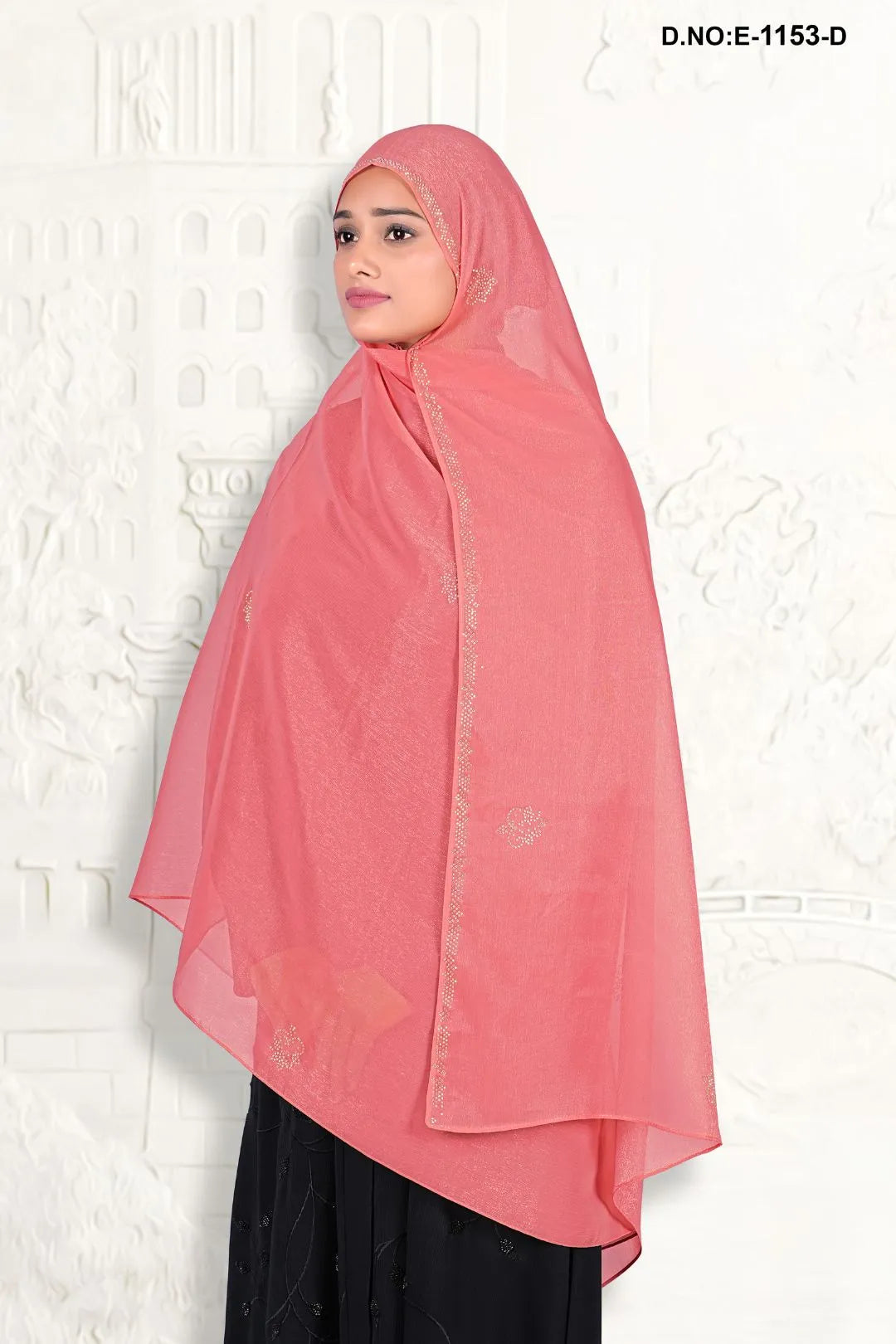 Pink Ready Designer Dupatta With Diamond Stone Work