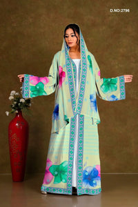 Pista Elegant Floral Printed Shrug with Dupatta Style Drape