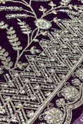 Premium Designer Velvet Fabric with Heavy Floral Embroidery Border