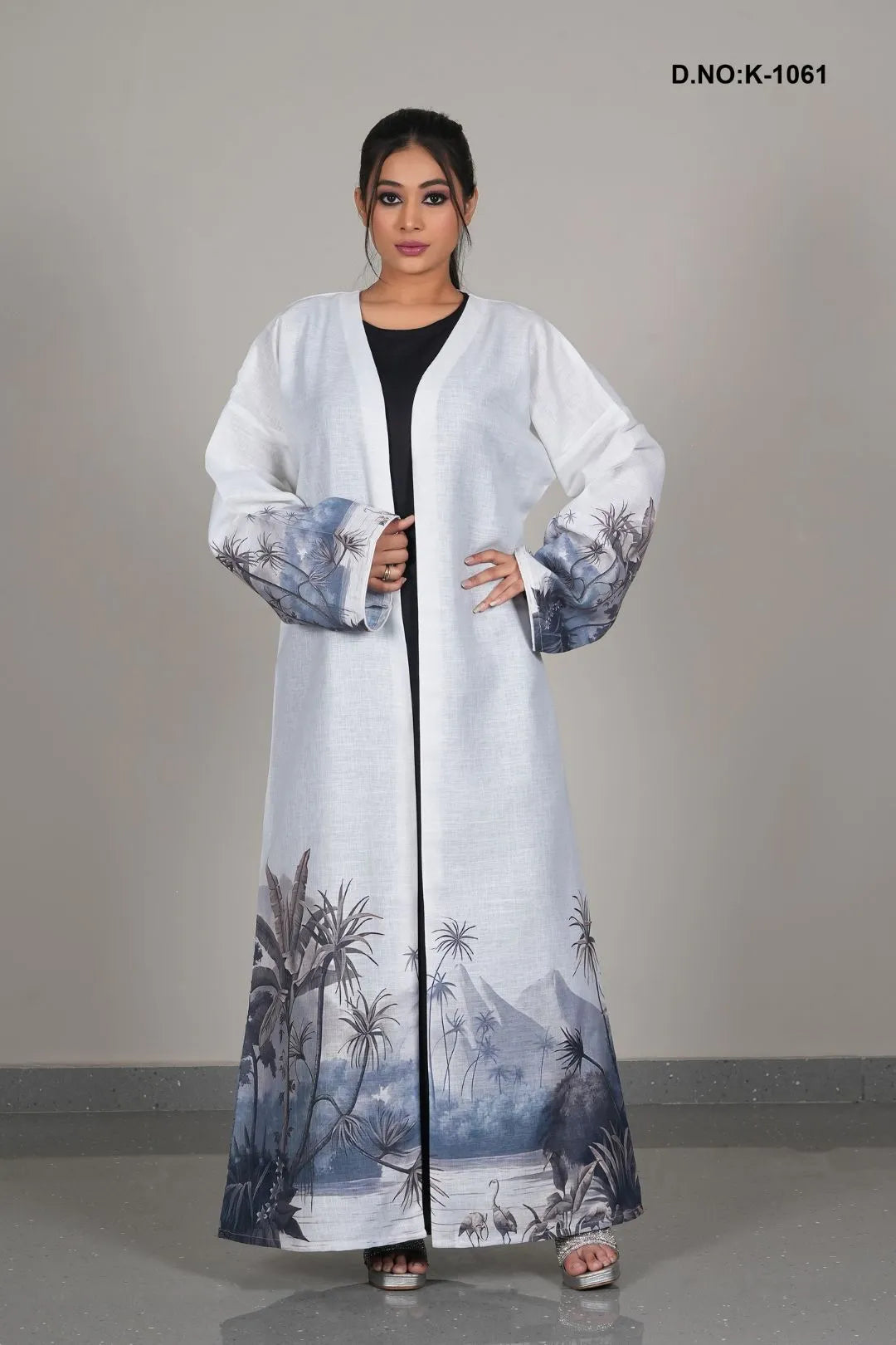 Premium Digital Animal Printed Open Abaya Shrug