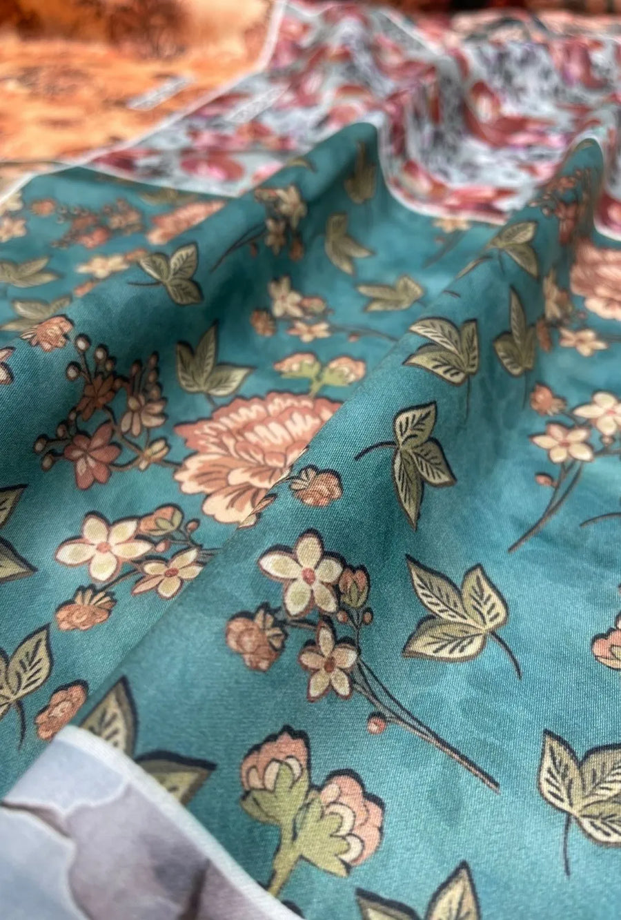 Premium Digital Print Snow Cotton Fabric for Ethnic Clothing