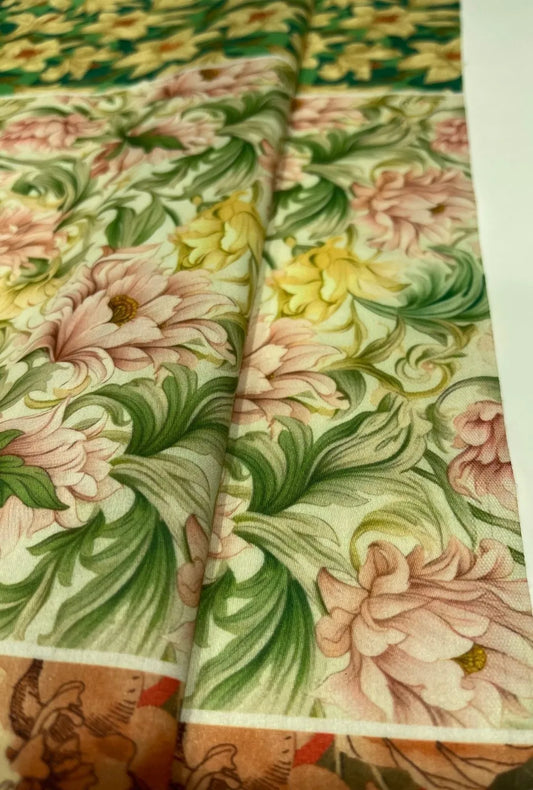 Premium Fashion Snow Cotton Fabric with Digital Print Appeal