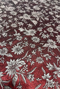 Premium Floral Embossed Velvet Fabric with Shimmer Luxury Creations