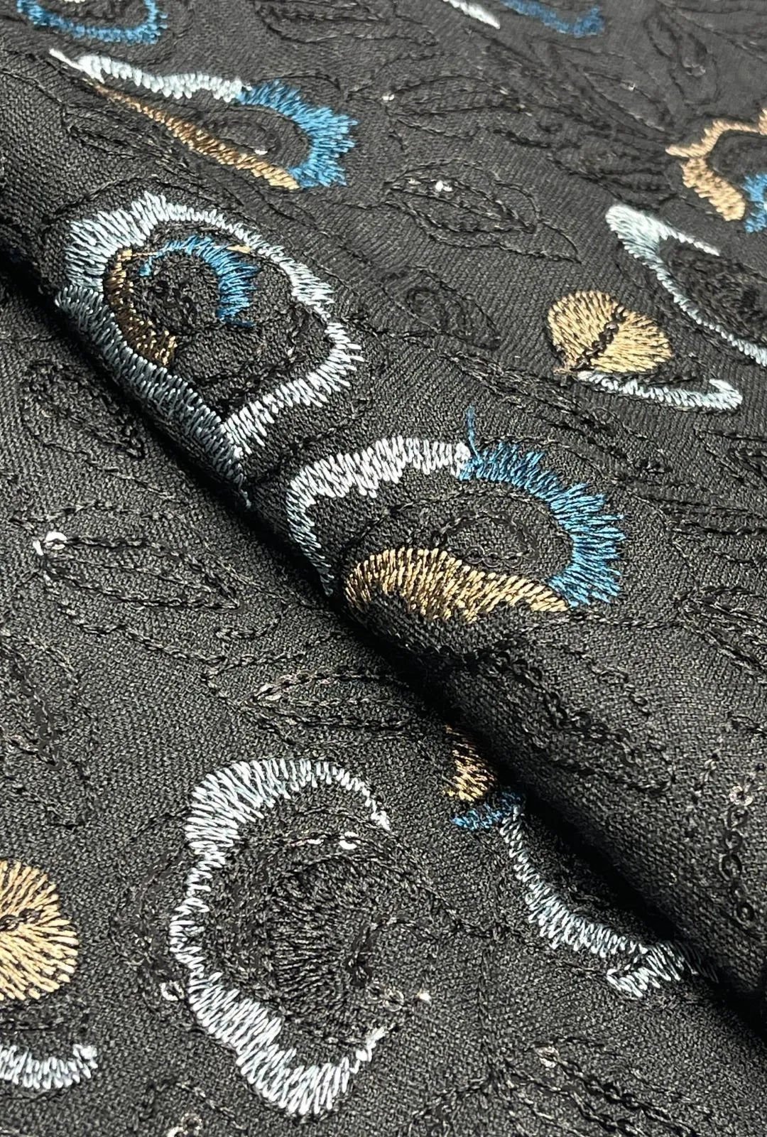 Premium Floral Embroidered Linen Luxury Djellaba Dress Fabric