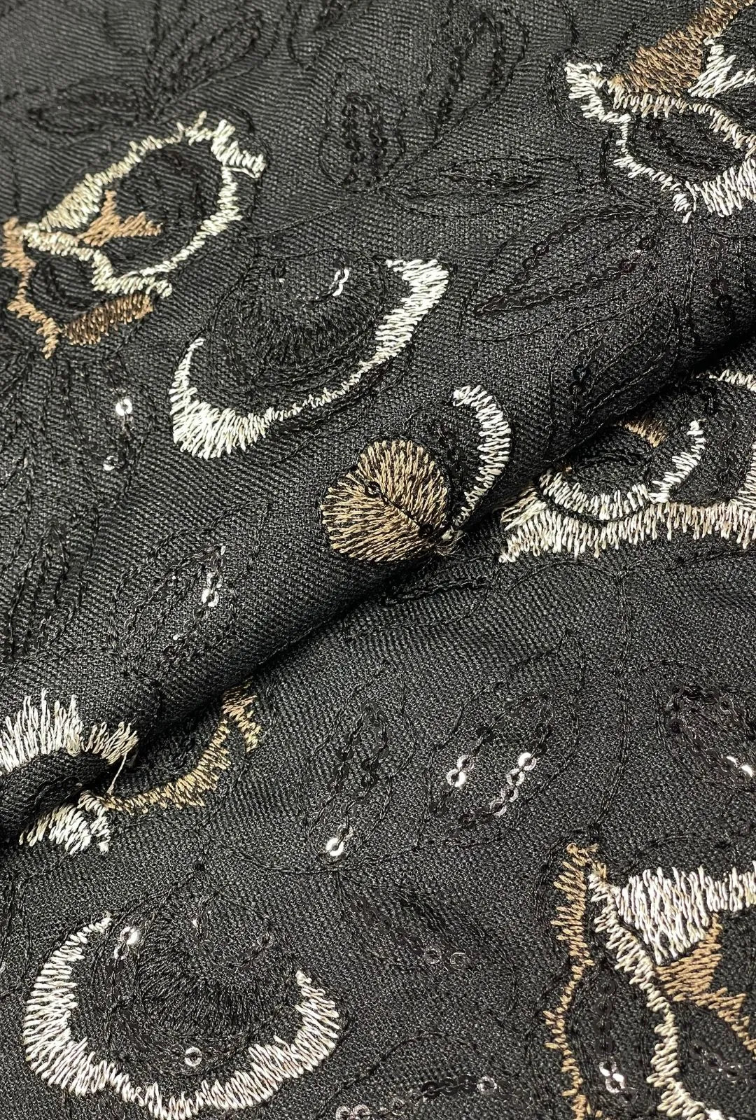 Premium Floral Embroidered Linen Luxury Hashimi Dress Fabric