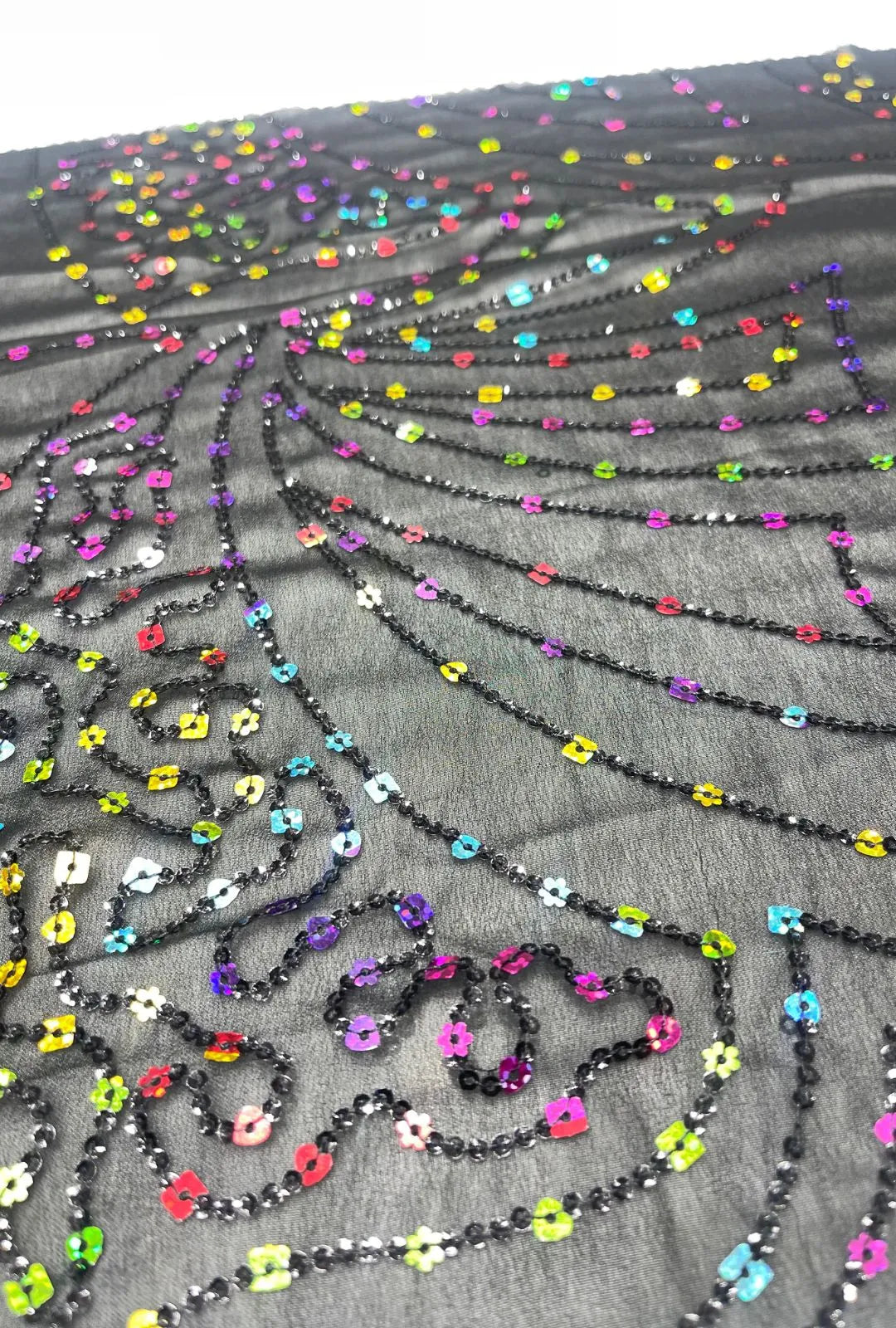 Premium Georgette Fabric With Multi Sequence Embroidery Work