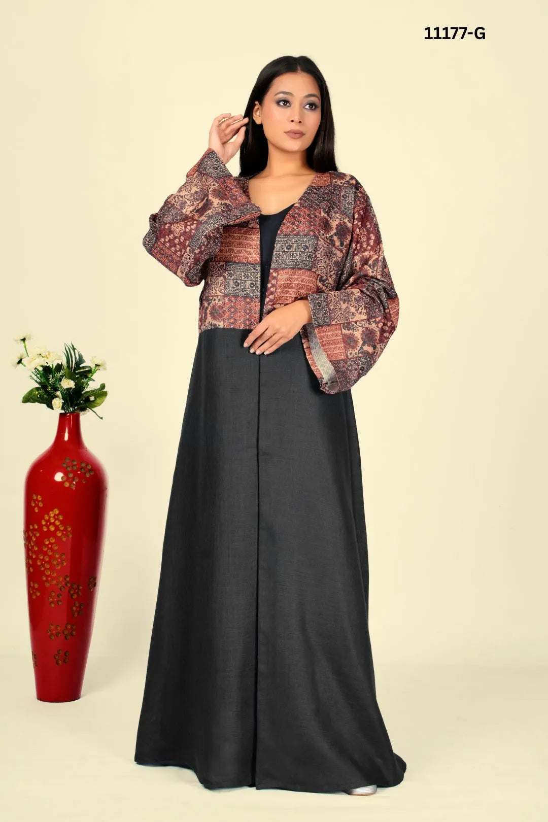 Premium Linen Crochet Shrug with Abstract Detailing