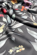 Premium Quality Floral Printed Armani Satin Fabric for Designer Outfit