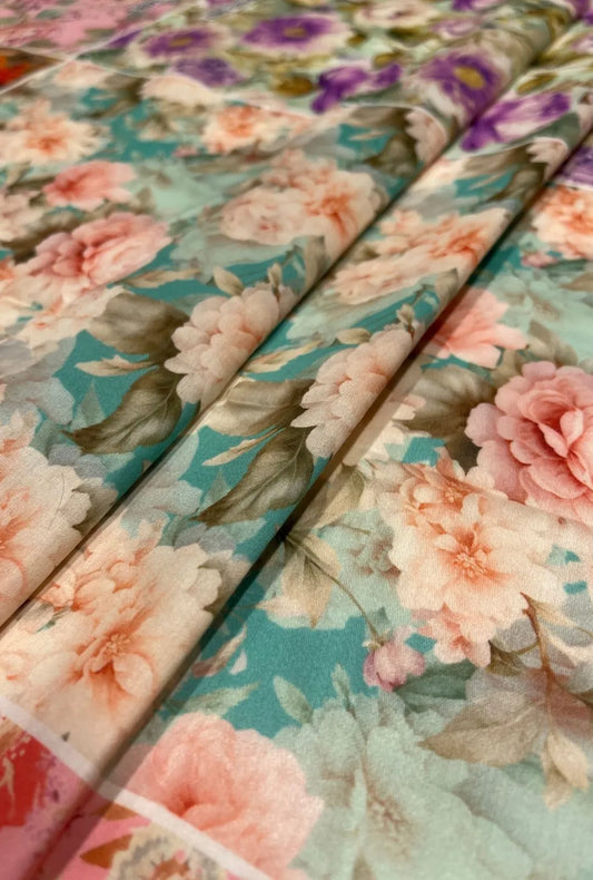Premium Snow Cotton Fabric with Refined Digital Print Styles