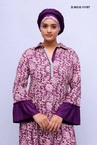 Printed Kaftan With Scarf For Women's