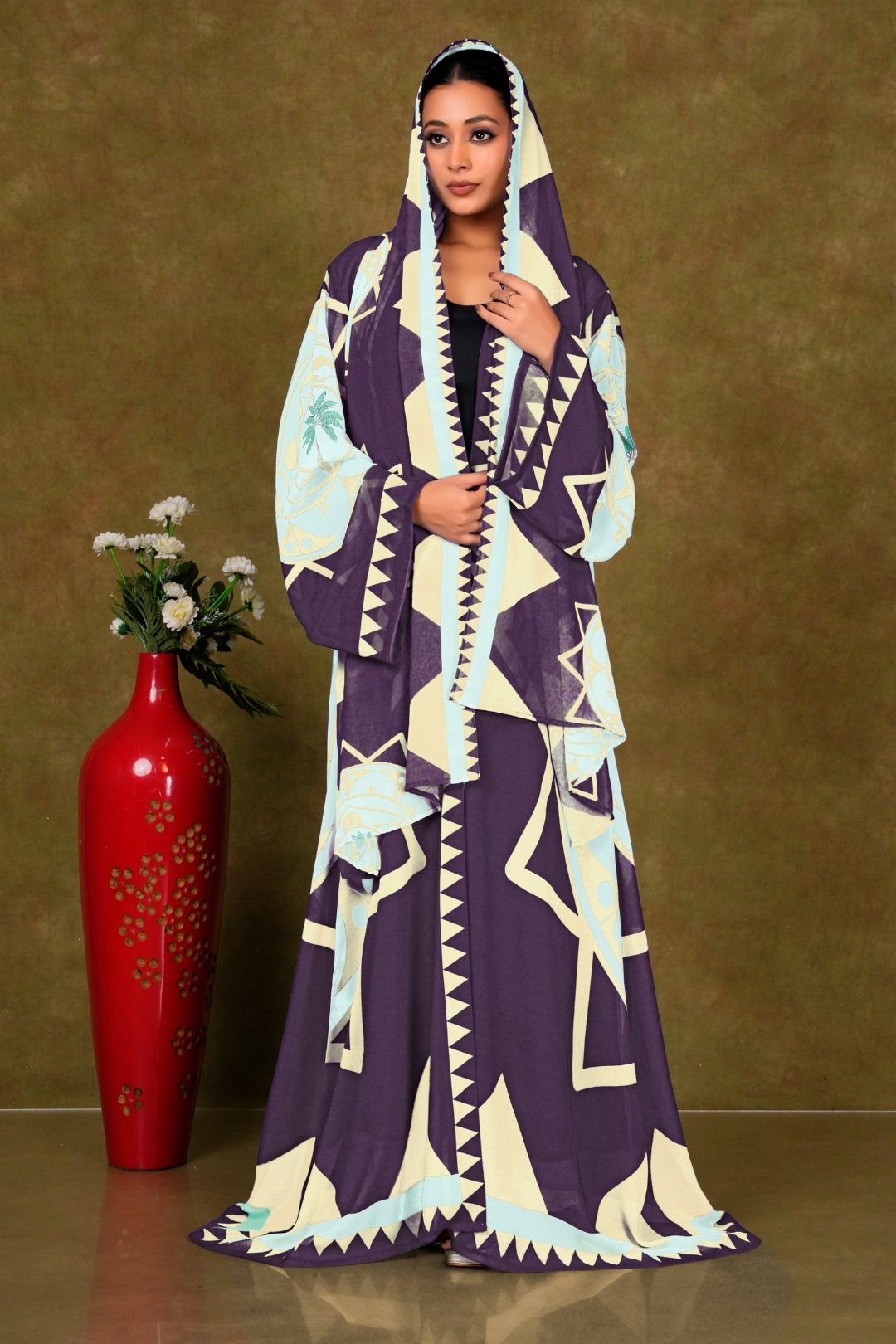 Chiffon Shrug Set with Geometric and Medallion Print GAJIWALA EXPORT