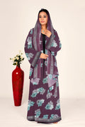 Floral Chiffon Long Shrug Front Open Modest Abaya Style Wear