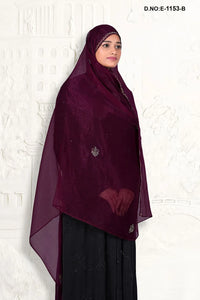 Purple Ready Designer Dupatta With Diamond Stone Work