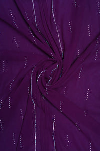Purple Stonework Stole For Abaya