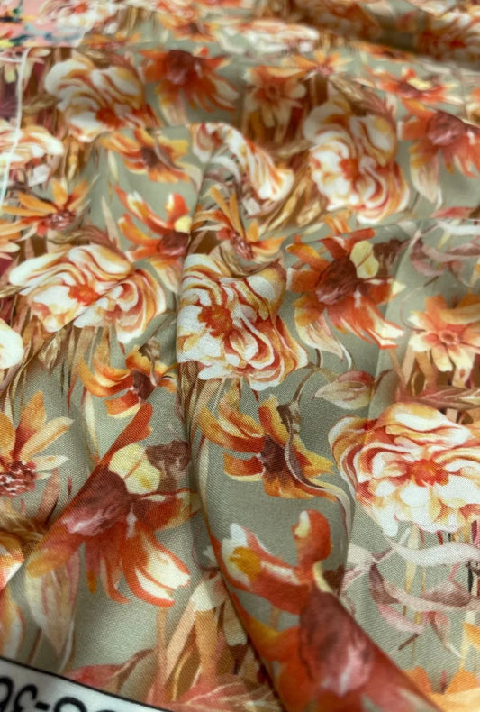 Radiant Marigold Printed London Cotton Premium Apparel Fabric