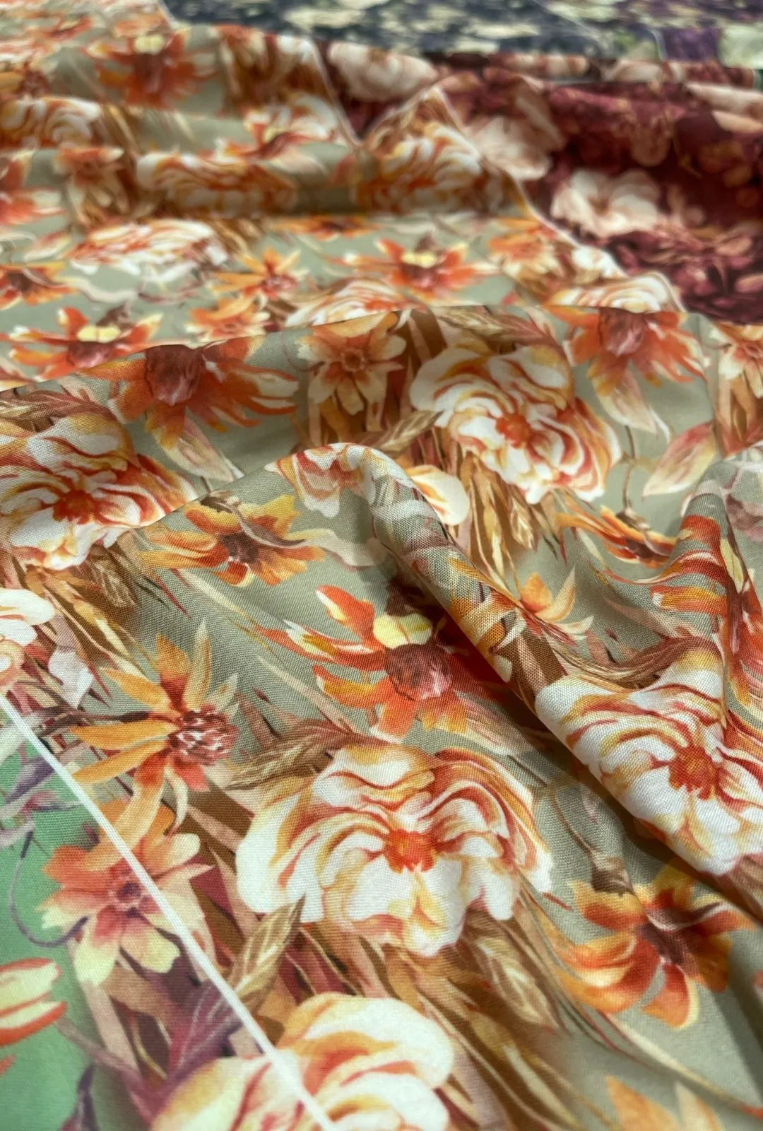 Radiant Marigold Printed London Cotton Premium Apparel Fabric