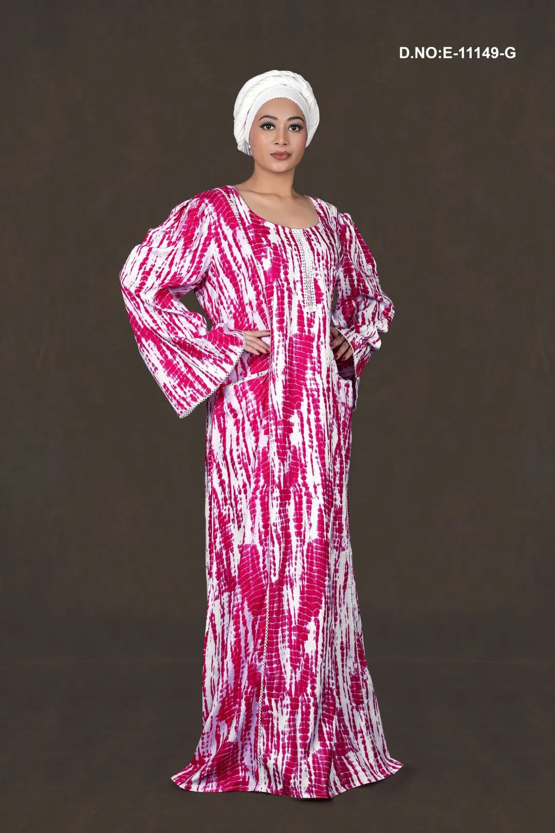 Rani Tie & Dye Printed Kaftan With Stole For Women