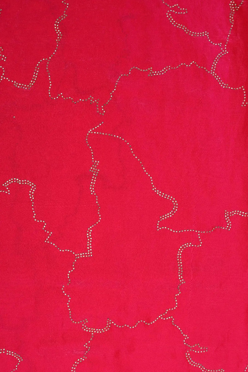 Red Jiny Miny Diamond Work Fabric Gajiwala Export