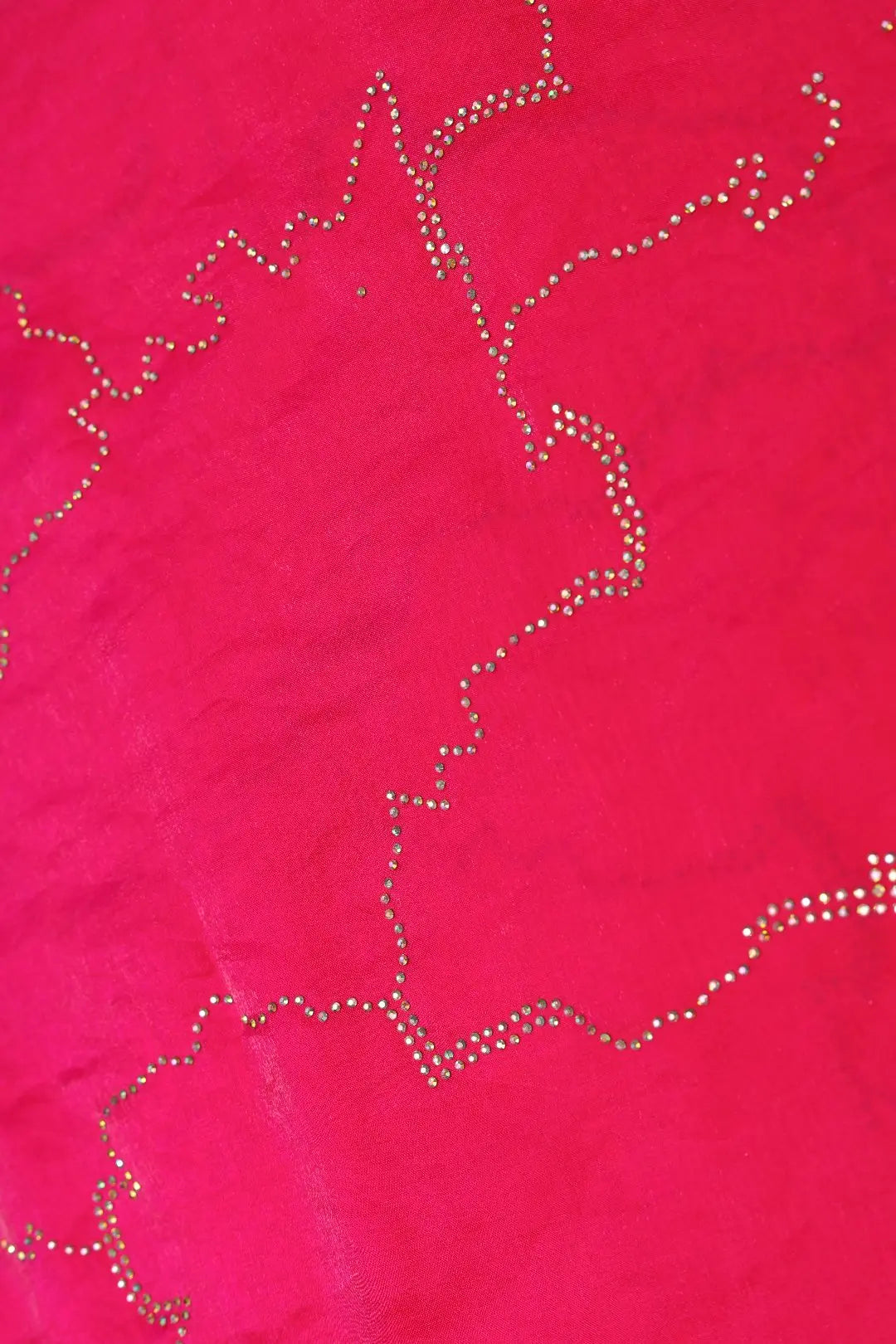 Red Jimy Miny Diamond Work Fabric-GAJIWALA EXPORT
