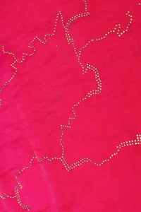 Red Jimy Miny Diamond Work Fabric-GAJIWALA EXPORT