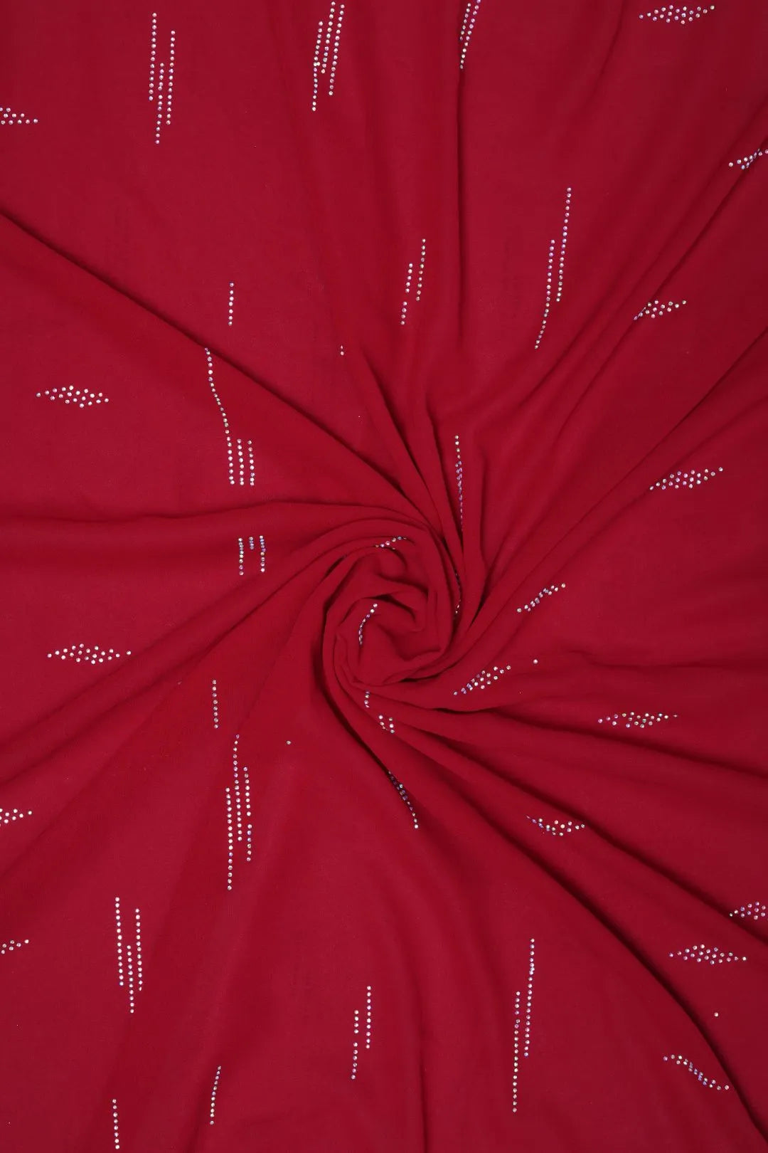 Red Stone Work Stole For Abaya