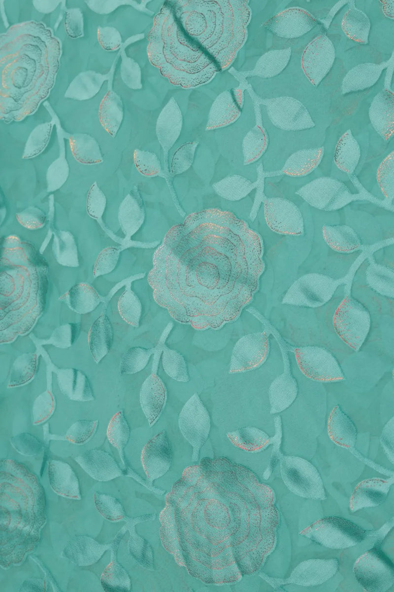 Refined Brasso Fabric with Fine Foil Work for a Subtle