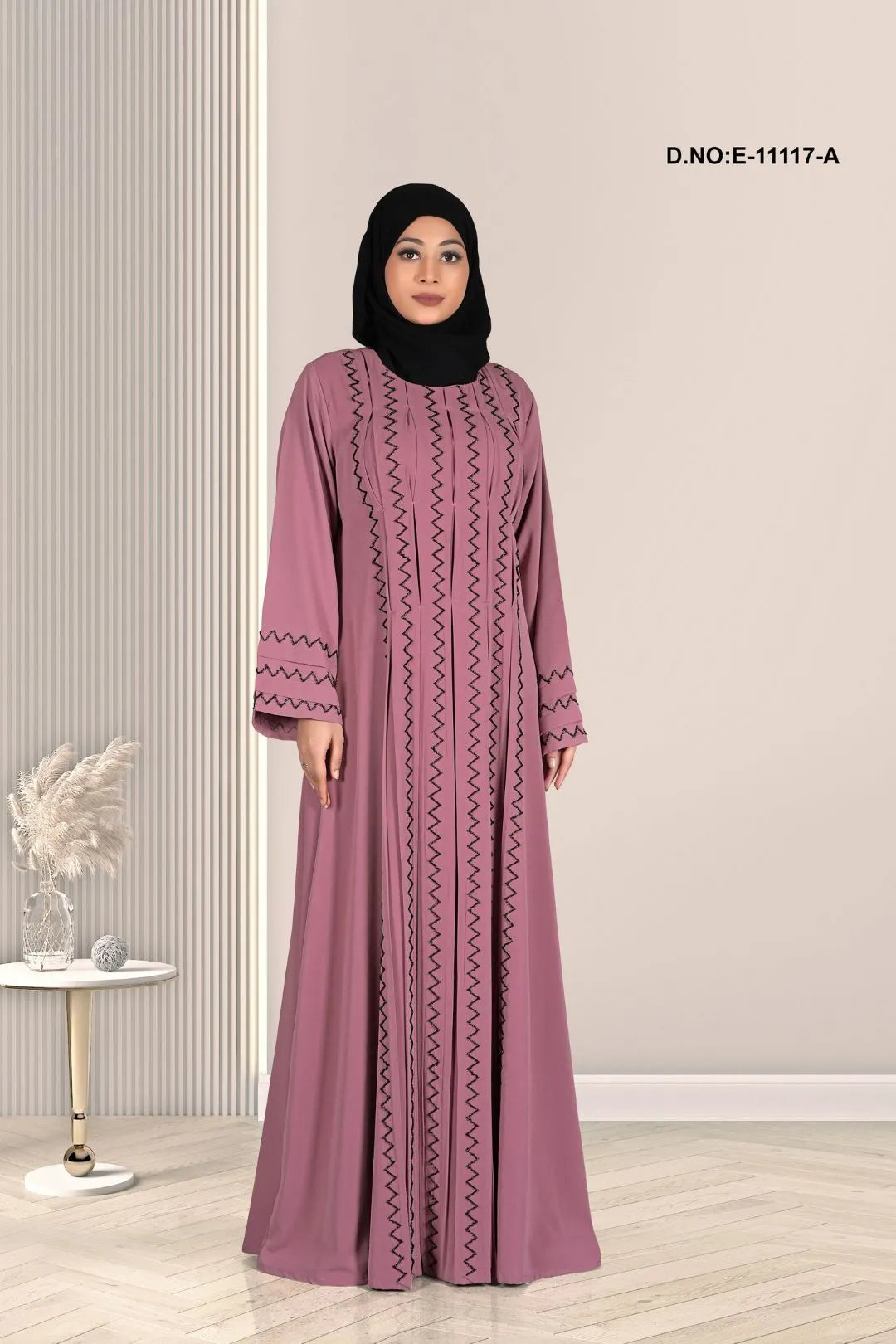 Rose Gold New Fancy Embroidery Stone Design Abaya Burqa