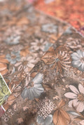 Rustic Earthy Floral Printed London Cotton Elite Gown Fabrics