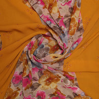 YELLOW FLOWER PRINTED STOLE FOR ABAYA