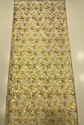 Satin With Foil Plant Branches Shapes Unstitched Dress Fabric