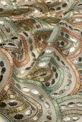 Scalloped Pattern Embroidered Georgette Fabric Yardage