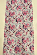 Self Jacquard Satin Textile Showcasing Pink Rose Motif For Drapes