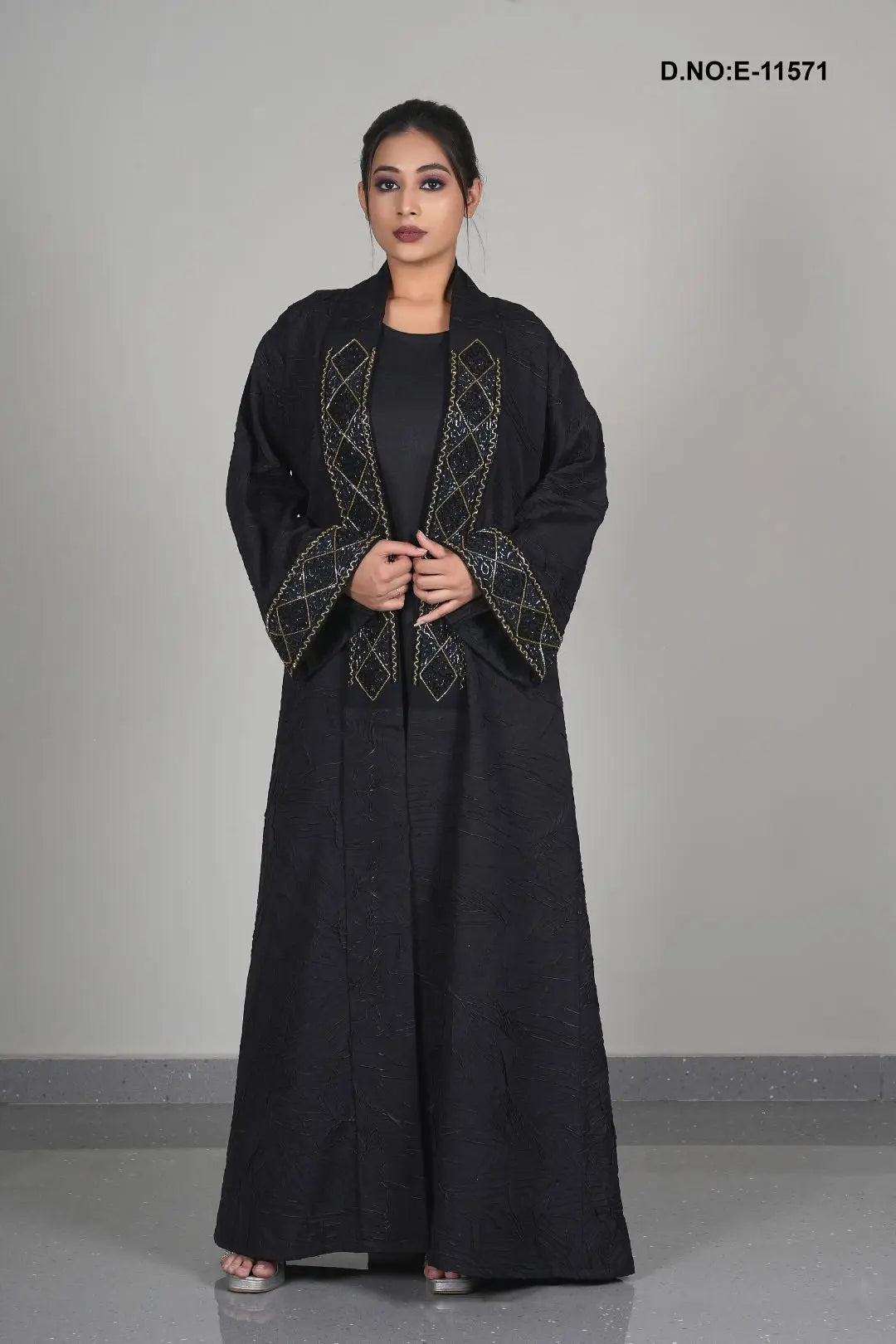 Black Abaya shrug Hand Stone Work Classic Stylish Shrug