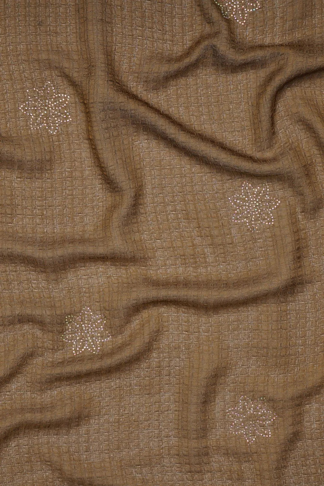 Silver DiamondWork Brown Stole For Women