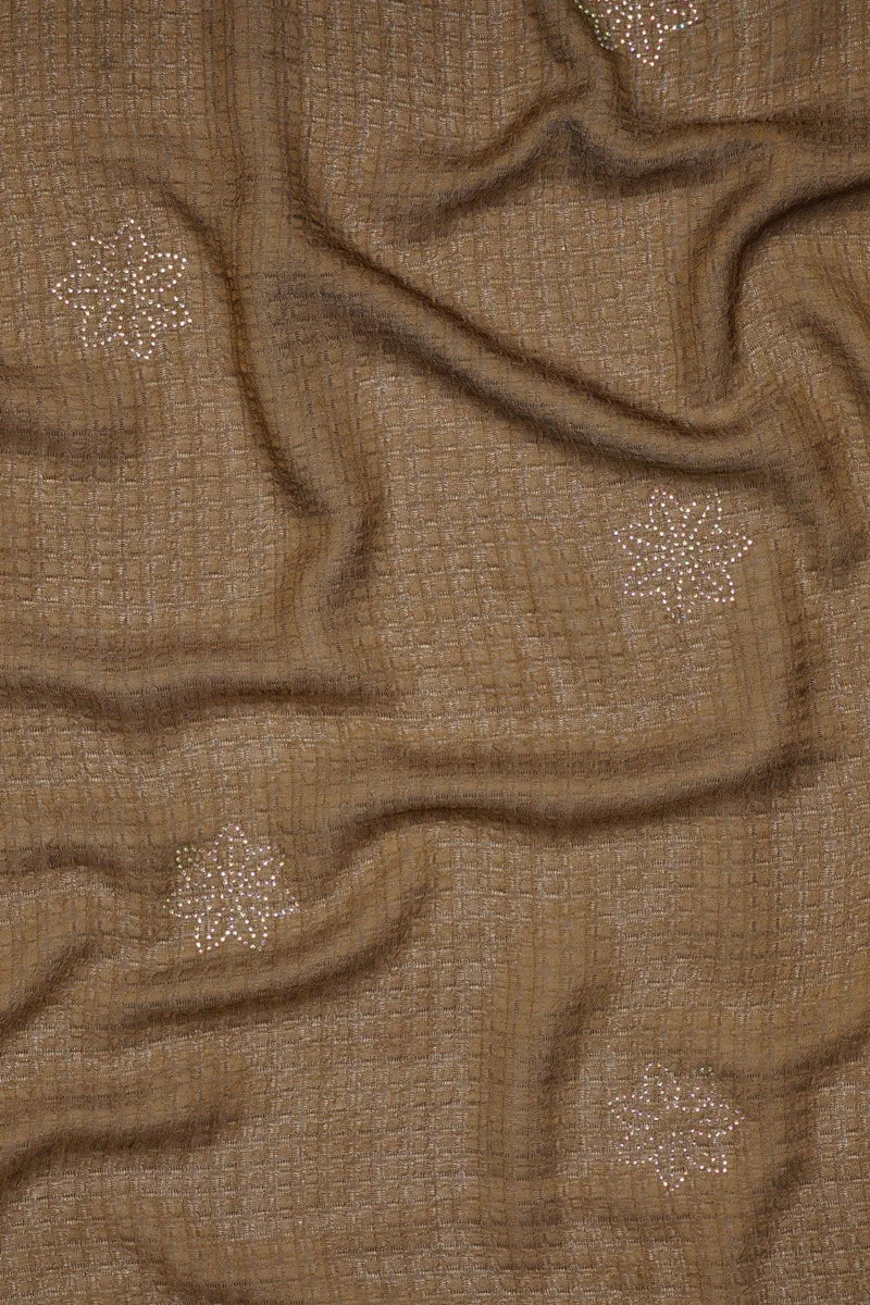 Silver DiamondWork Brown Stole For Women